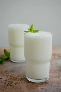 QR Menu Traditional Turkish ayran yogurt drink served cold