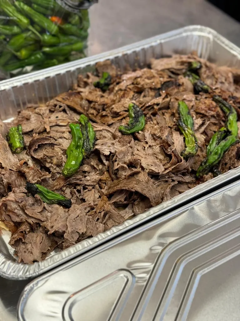 Catering Turkish doner meat prepared for takeout and catering orders at Elite Turkish Cuisine in London Ontario